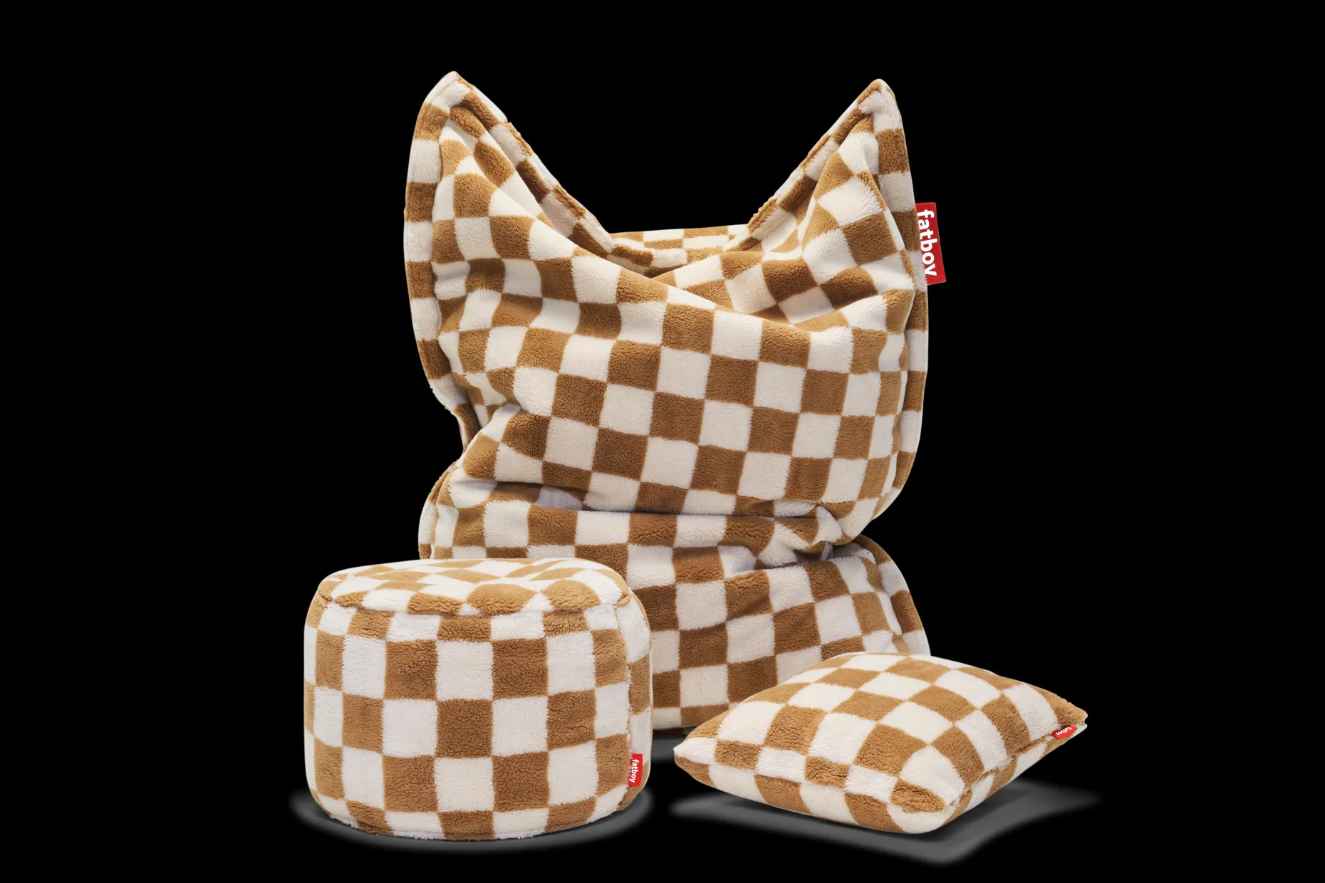Original Slim Teddy Pouf teddy, marron, 155x120 cm