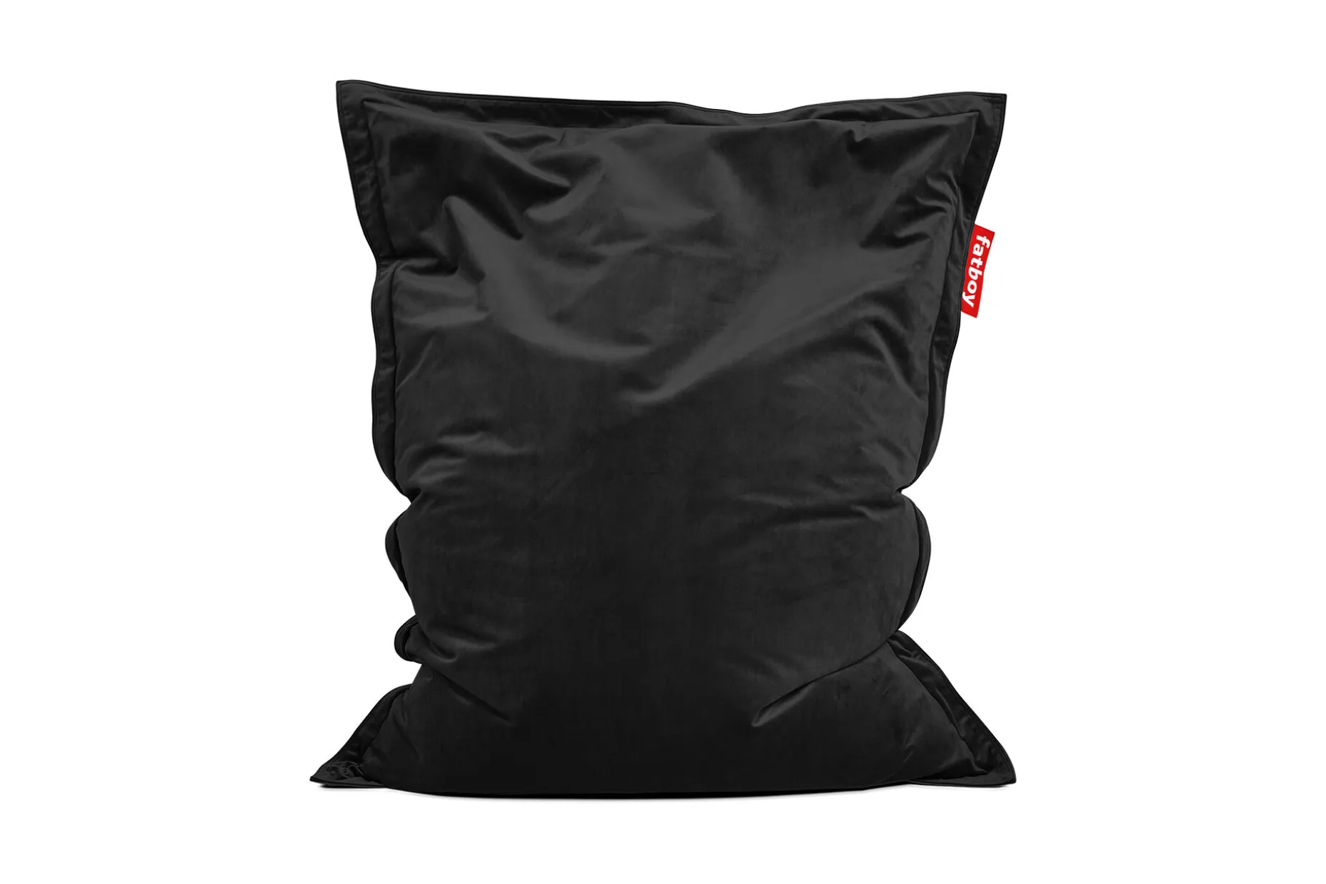 Original Slim Velvet Pouf en velours, black, 120x155 cm