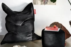 Original Slim Velvet Pouf en velours, black, 120x155 cm