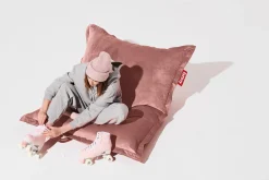 Original Slim Velvet Pouf en velours, rose, 120x155 cm