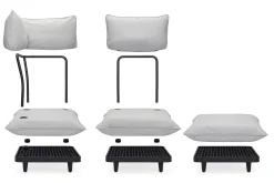 Paletti Daybed Fauteuil lounge d’extérieur modulaire, 190x100x90 cm