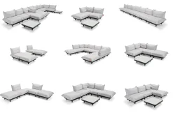 Paletti Hocker Hocker modulaire d’extérieur, gris, 100x100x45 cm