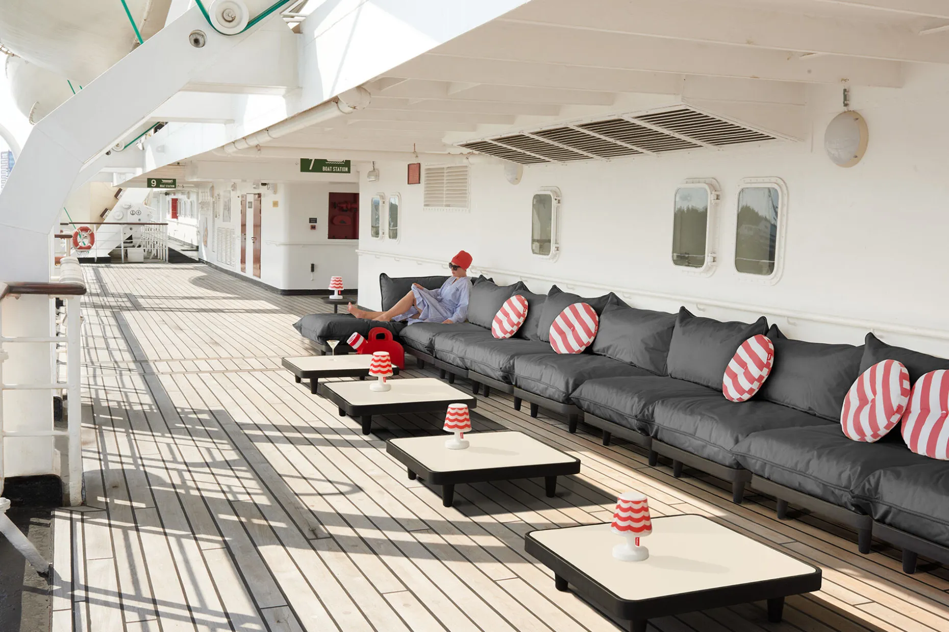 Paletti Lounge Sofa Canapé lounge d’extérieur modulaire, 190x100x90 cm