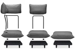 Paletti Lounge Sofa Canapé lounge d’extérieur modulaire, 190x100x90 cm