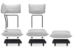 Paletti Seat Fauteuil lounge modulaire, gris, 100x100x90 cm