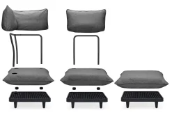 Paletti Seat Fauteuil lounge modulaire, gris, 100x100x90 cm