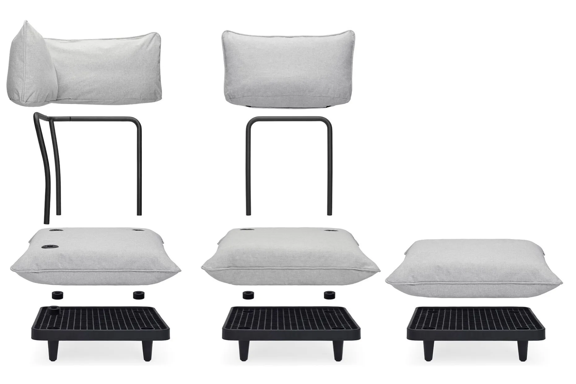 Paletti Set Large Ensemble lounge d’extérieur modulaire, 280x190x90 cm
