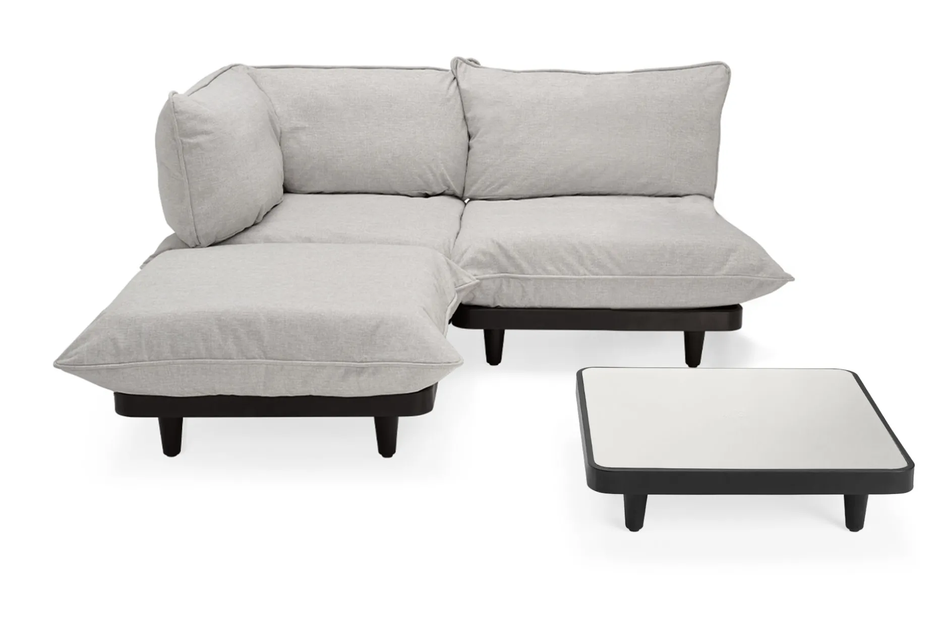 Paletti Set Medium + Table Ensemble lounge d’extérieur modulaire, 190x190x90 cm