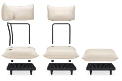 Paletti Set Medium + Table Ensemble lounge d’extérieur modulaire, 190x190x90 cm