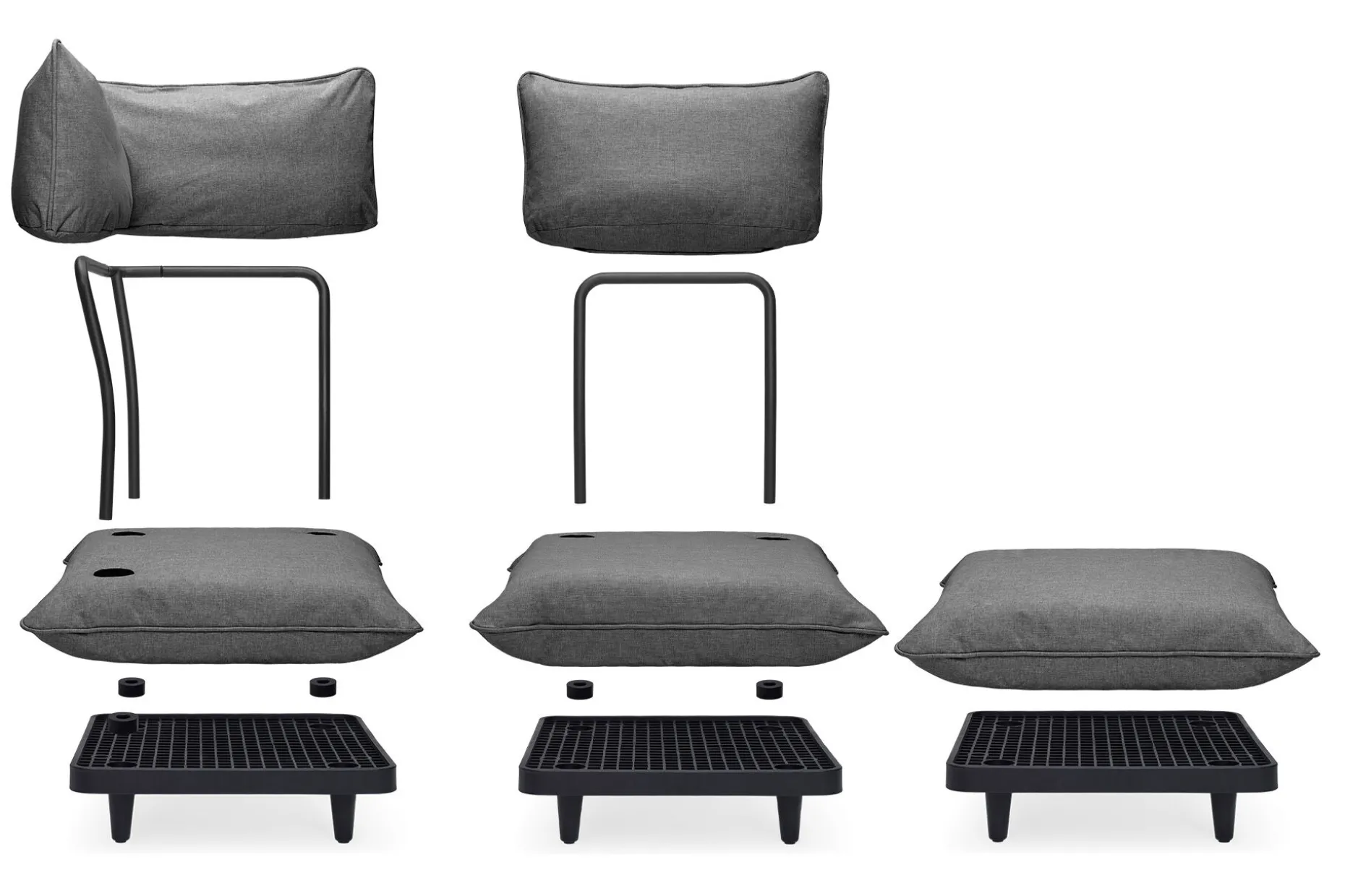 Paletti Set Medium Ensemble lounge d’extérieur modulaire, 190x190x90 cm