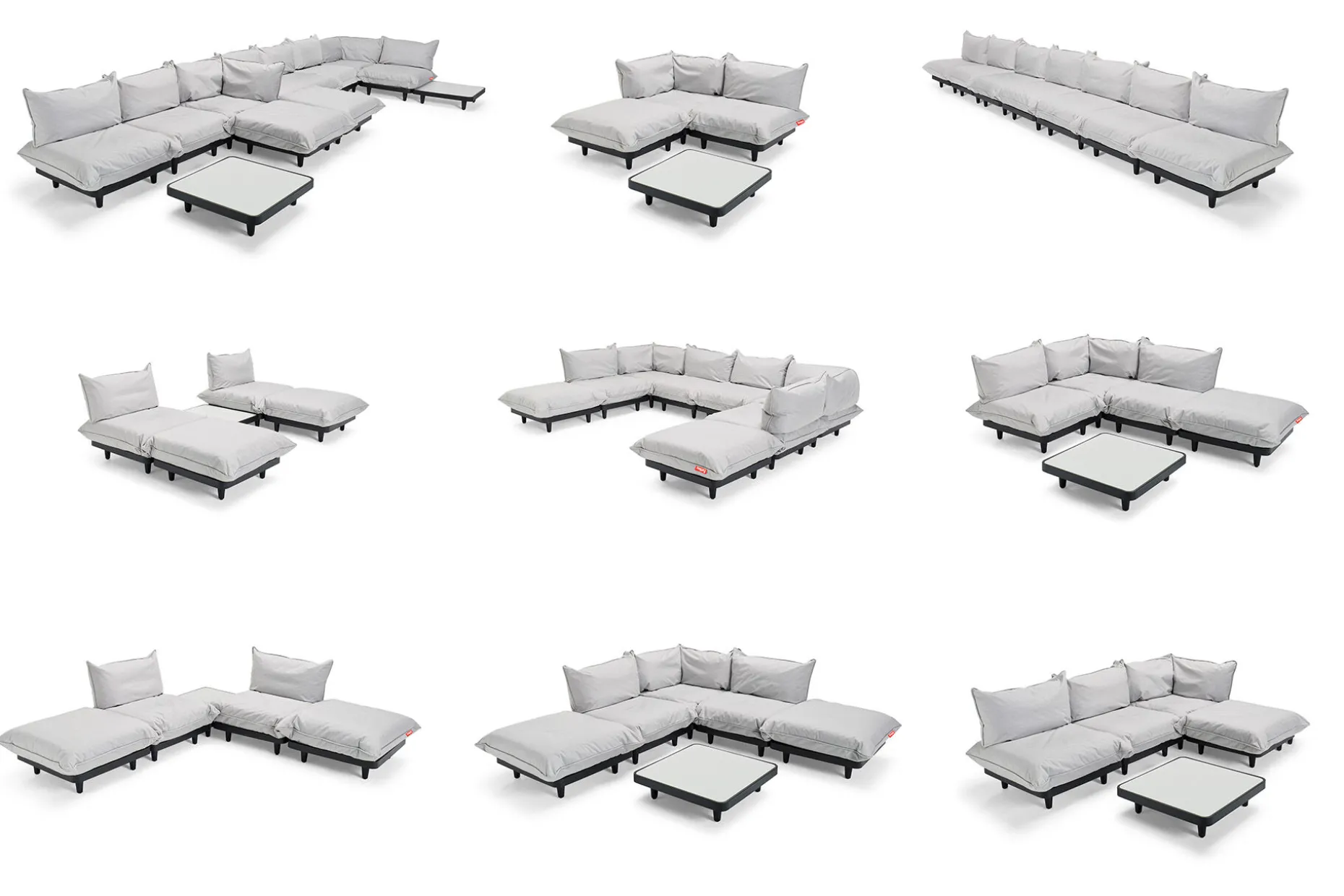 Paletti Set Medium Ensemble lounge d’extérieur modulaire, 190x190x90 cm