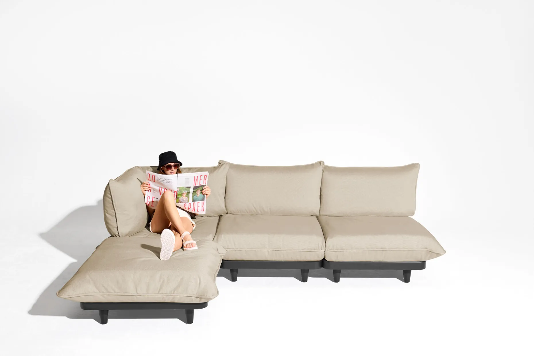 Paletti Set Small Royal Ensemble lounge d’extérieur modulaire, 190x100x90 cm