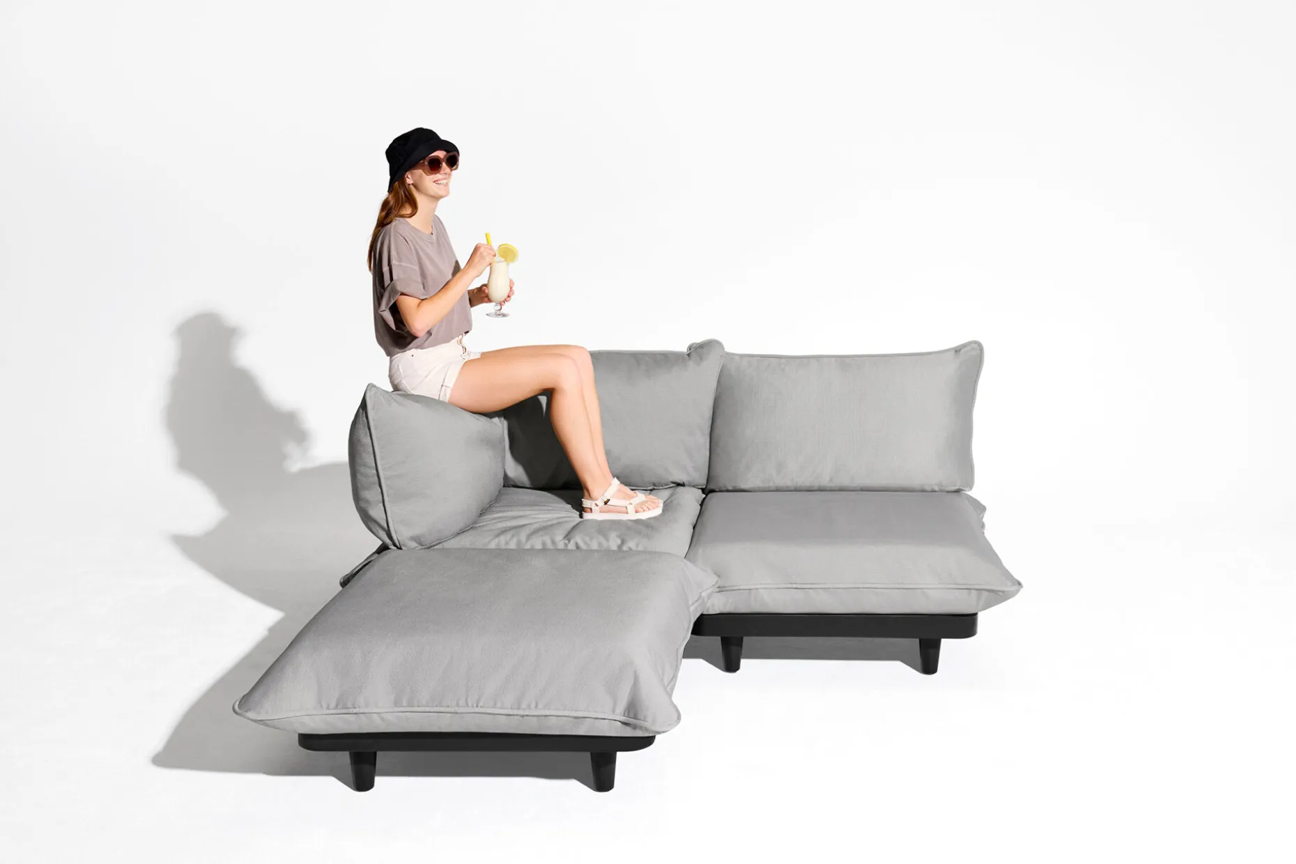 Paletti Set Small Royal Ensemble lounge d’extérieur modulaire, 190x100x90 cm