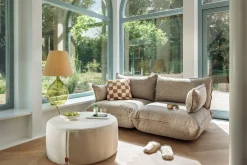 Pfffh Boucle Pouf, beige, 90x90x40 cm
