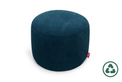 Point Cord Pouf en velours côtelé, bleu, 50x50x35 cm