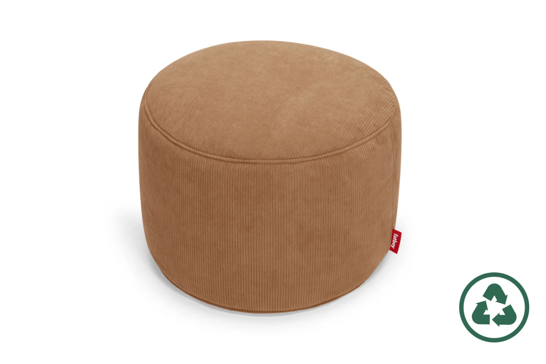 Point Cord Pouf en velours côtelé, marron, 50x50x35 cm