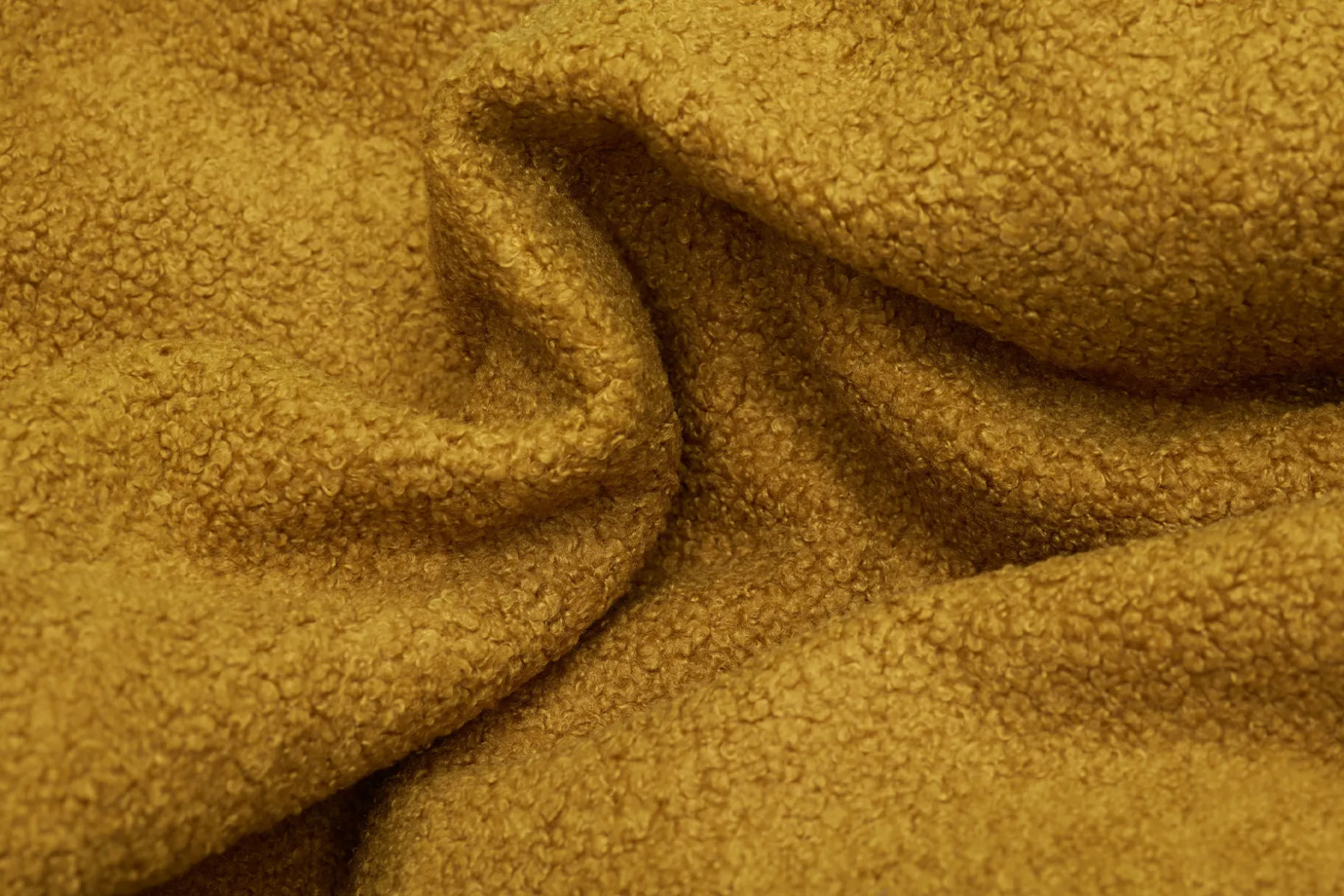 Point Large Sherpa Grand pouf d’intérieur, or, 70x70x40 cm