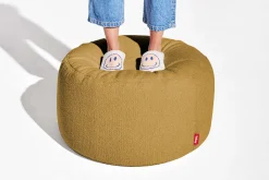 Point Large Sherpa Grand pouf d’intérieur, or, 70x70x40 cm
