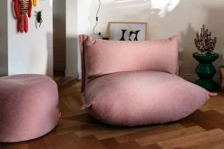 Point Large Sherpa Grand pouf d’intérieur, rose, 70x70x40 cm