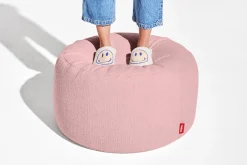 Point Large Sherpa Grand pouf d’intérieur, rose, 70x70x40 cm