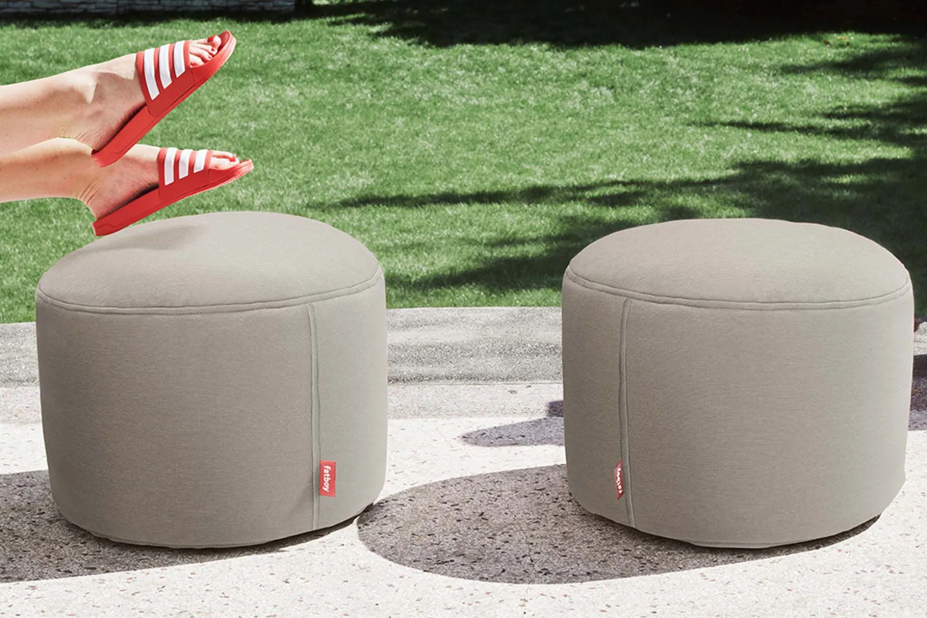 Point Outdoor Pouf d’extérieur, gris, 50x50x35 cm