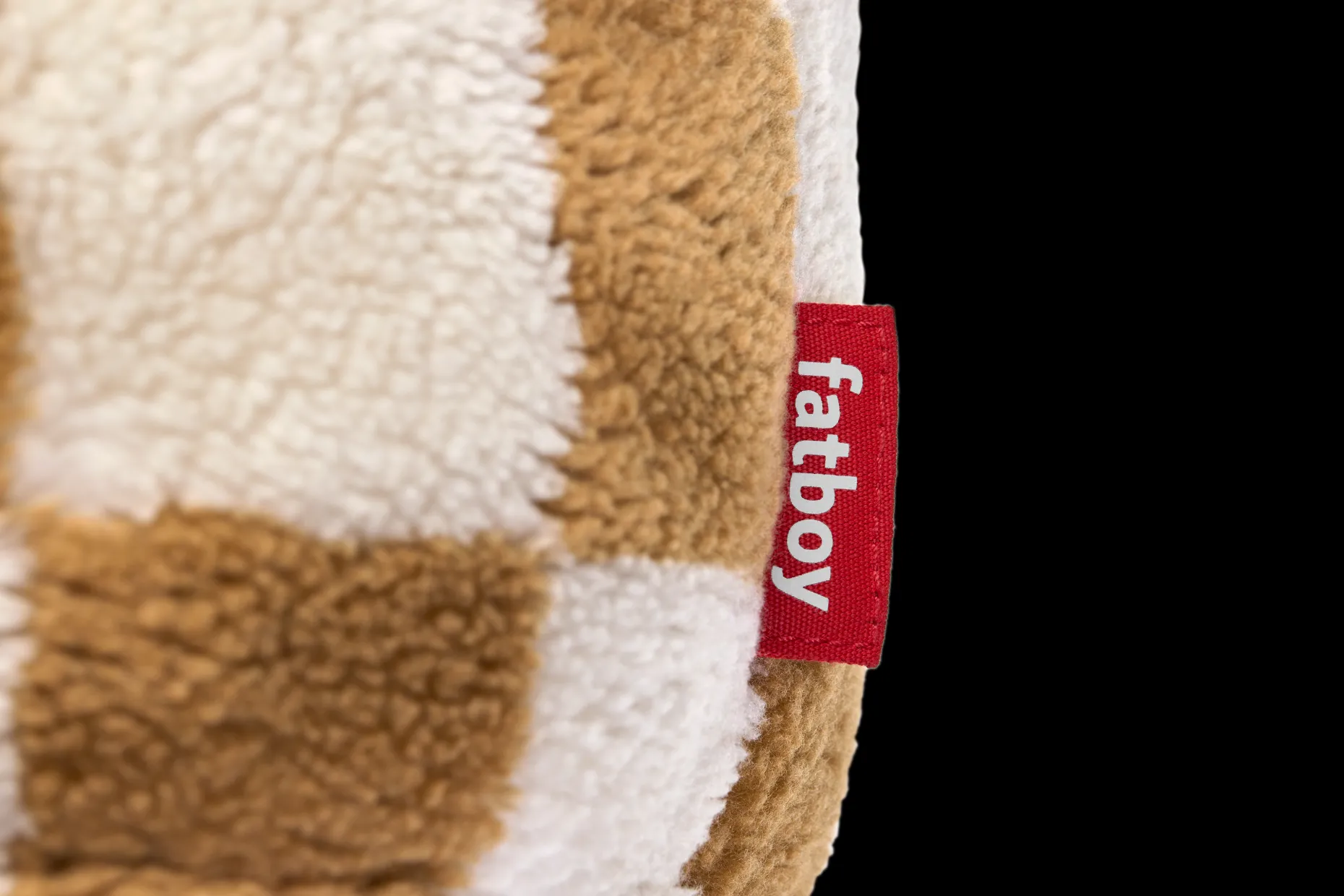 Point Teddy Chess Pouf en peluche, marron, 50x50x35 cm