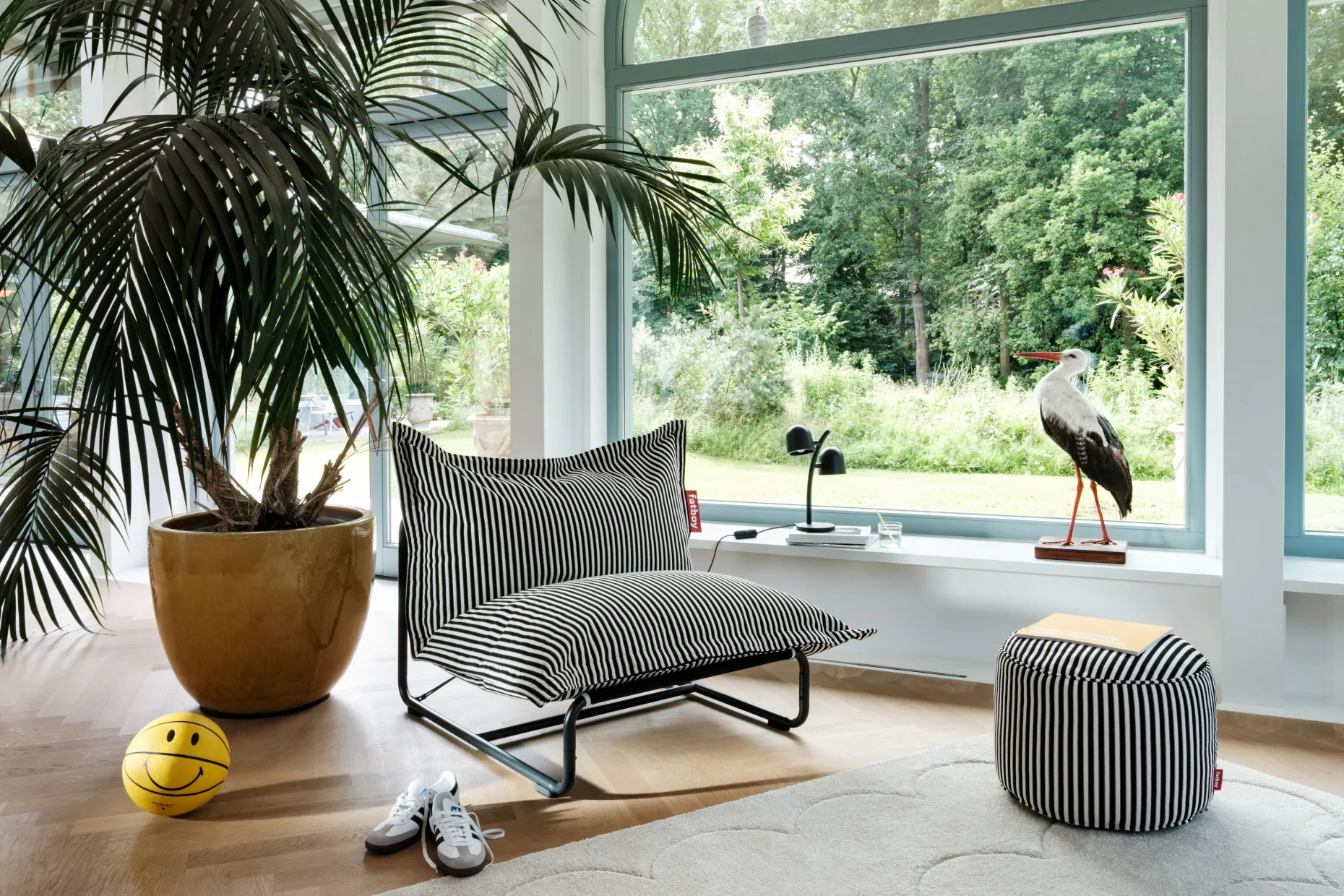 Point Terry Pouf en éponge, beige, 50x50x35 cm