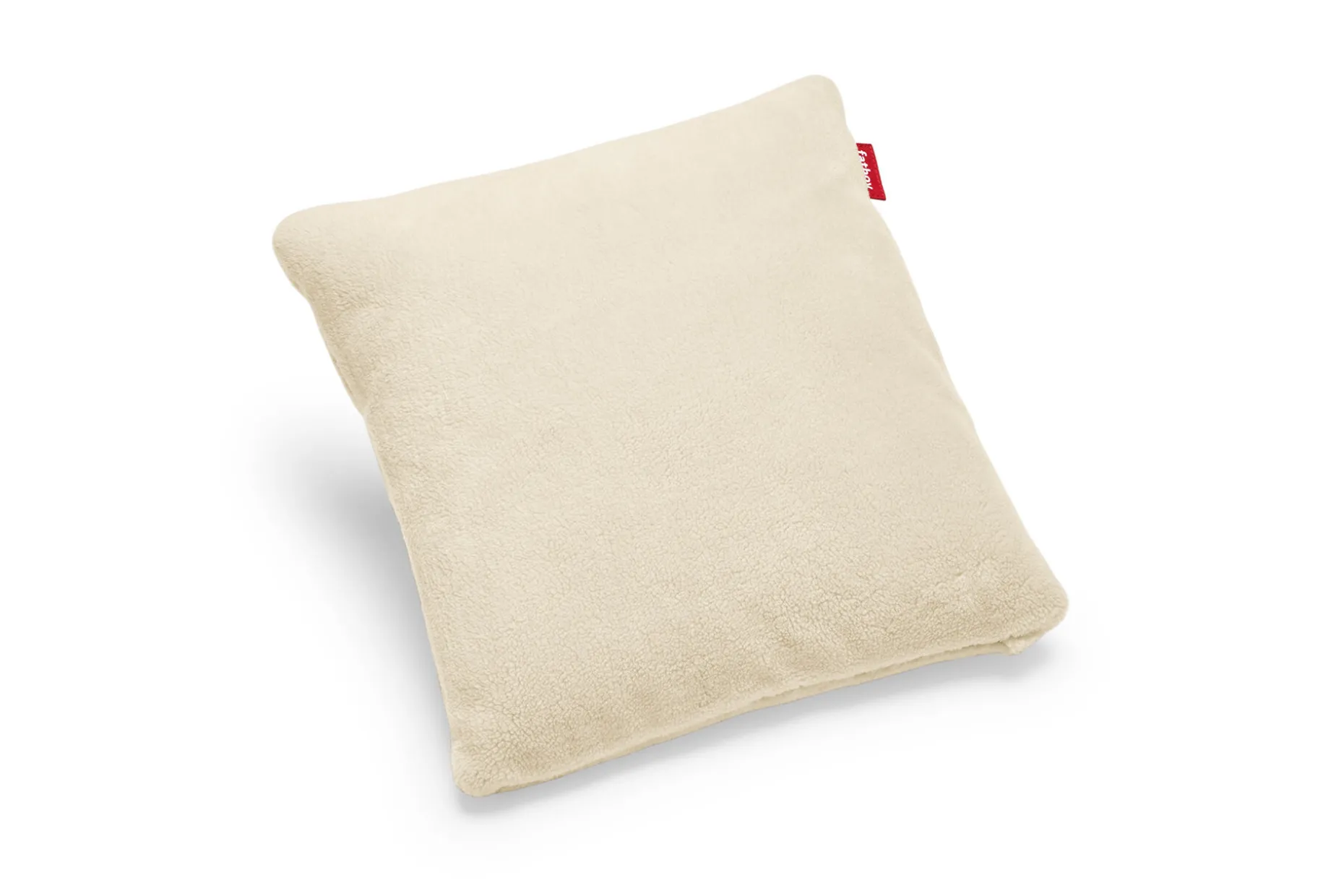 Square Pillow Teddy Un coussin en tissu peluche ultra-doux, beige, 50x50 cm