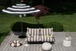 Stripesol + Base Black Parasol avec pied, 350x350x280 cm