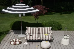 Stripesol + Base Light Grey Parasol avec pied, 350x350x280 cm