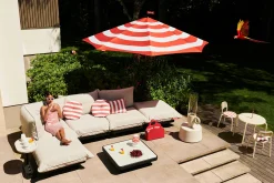 Stripesol + Base Light Grey Parasol avec pied, 350x350x280 cm