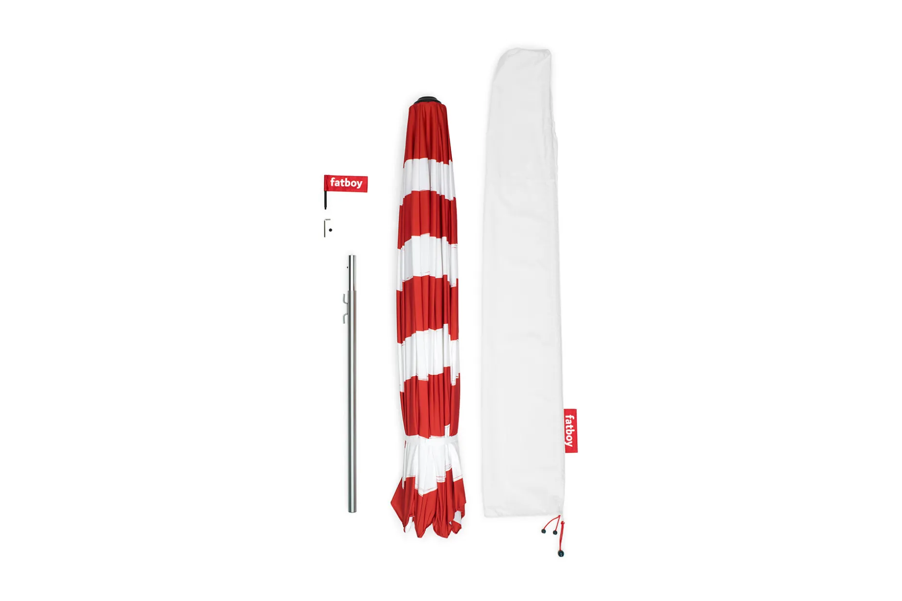Stripesol 350 cm Parasol, rouge, 350x350x280 cm
