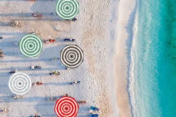 Stripesol 350 cm Parasol, rouge, 350x350x280 cm