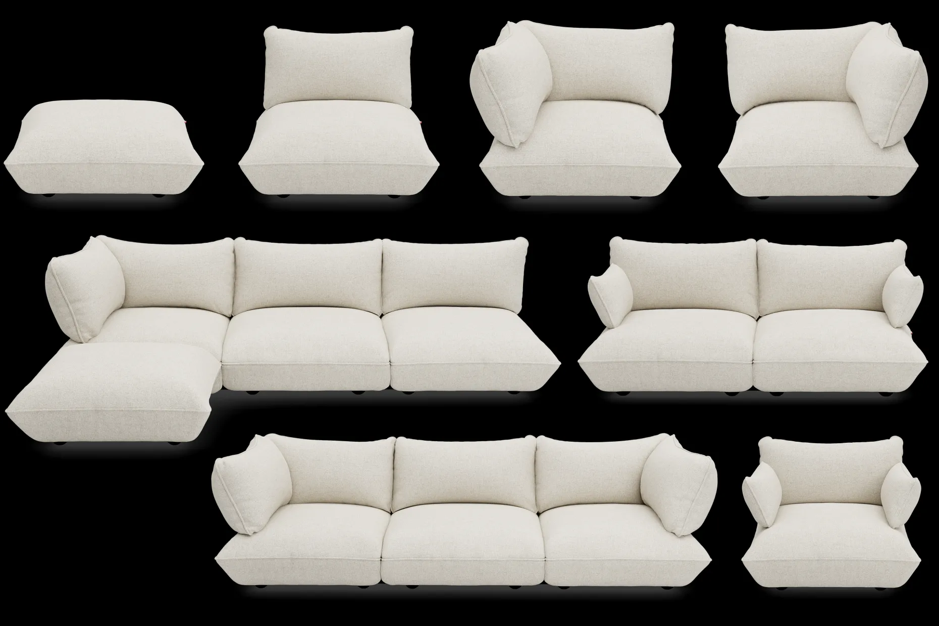 Sumo Armrest Boucle Accoudoir, beige, 65x25x35 cm