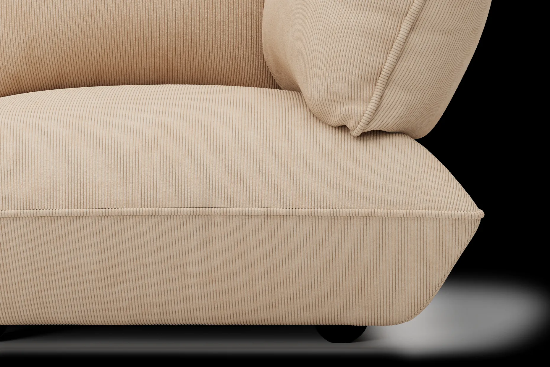 Sumo Corner Seat Right Cord Corner Seat, beige, 108x108x90 cm