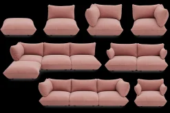 Sumo Corner Seat Right Cord Corner Seat, rose, 108x108x90 cm