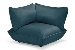 Sumo Corner Seat Velvet Corner Seat, bleu, 108x108x90 cm