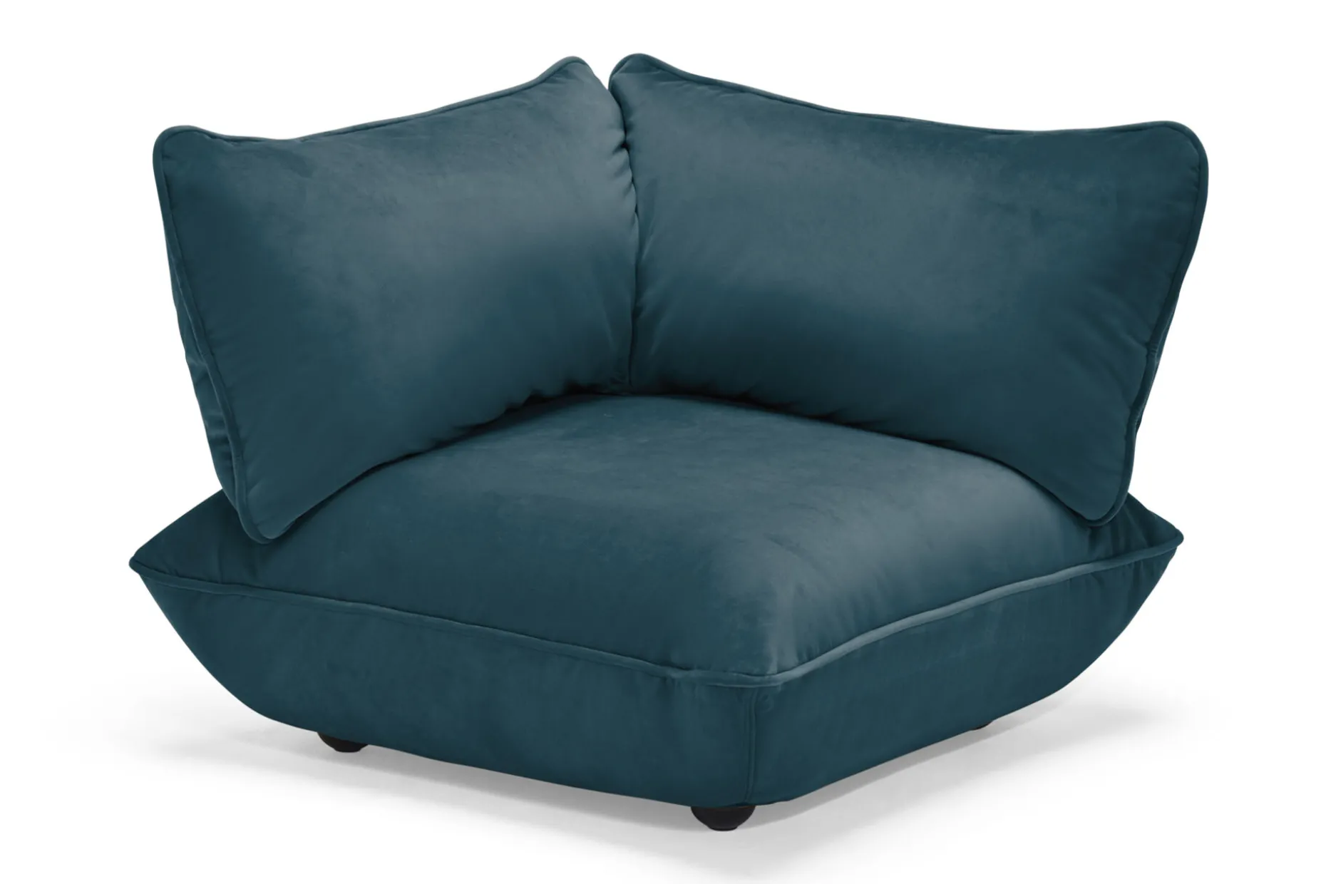 Sumo Corner Seat Velvet Corner Seat, bleu, 108x108x90 cm