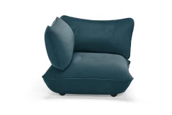 Sumo Corner Seat Velvet Corner Seat, bleu, 108x108x90 cm