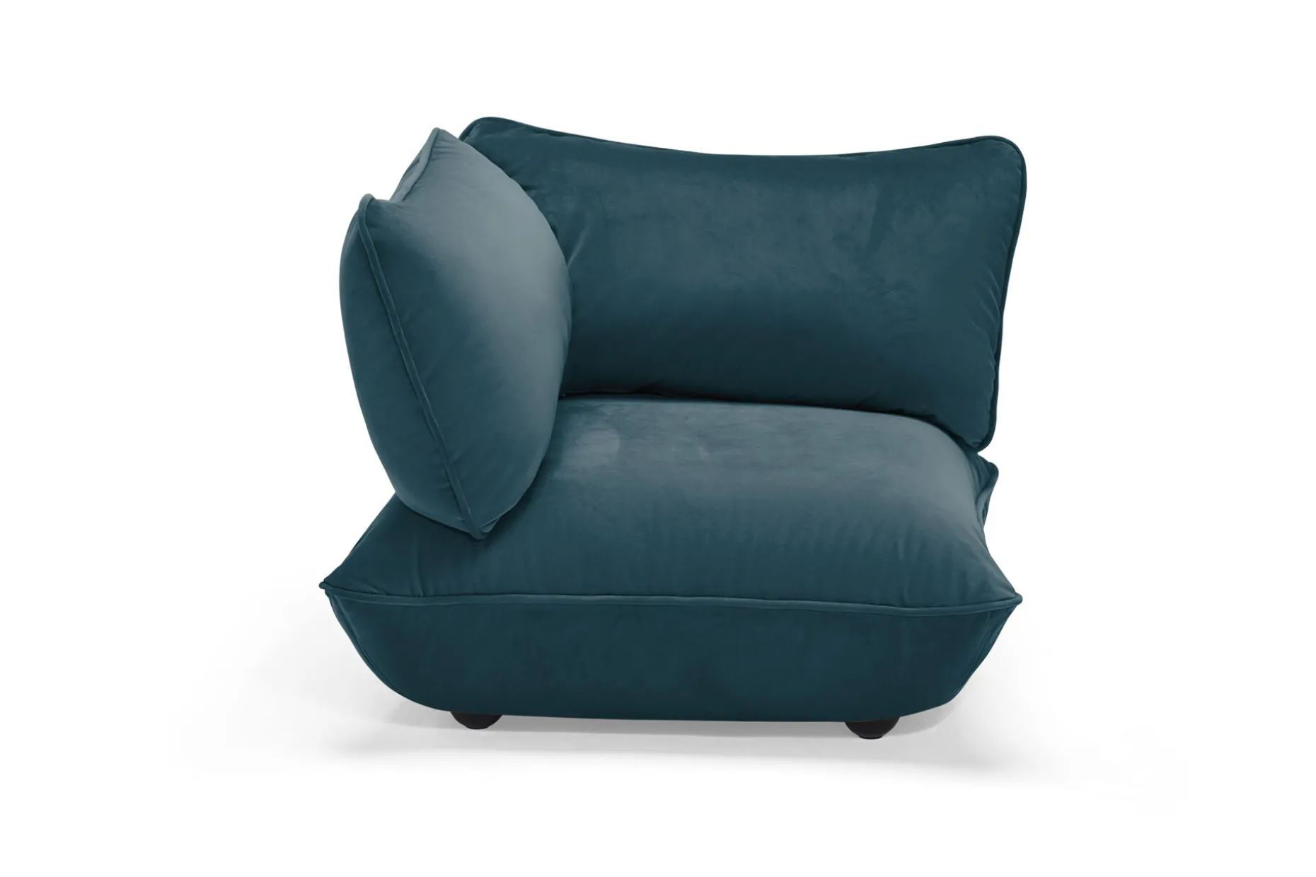 Sumo Corner Seat Velvet Corner Seat, bleu, 108x108x90 cm