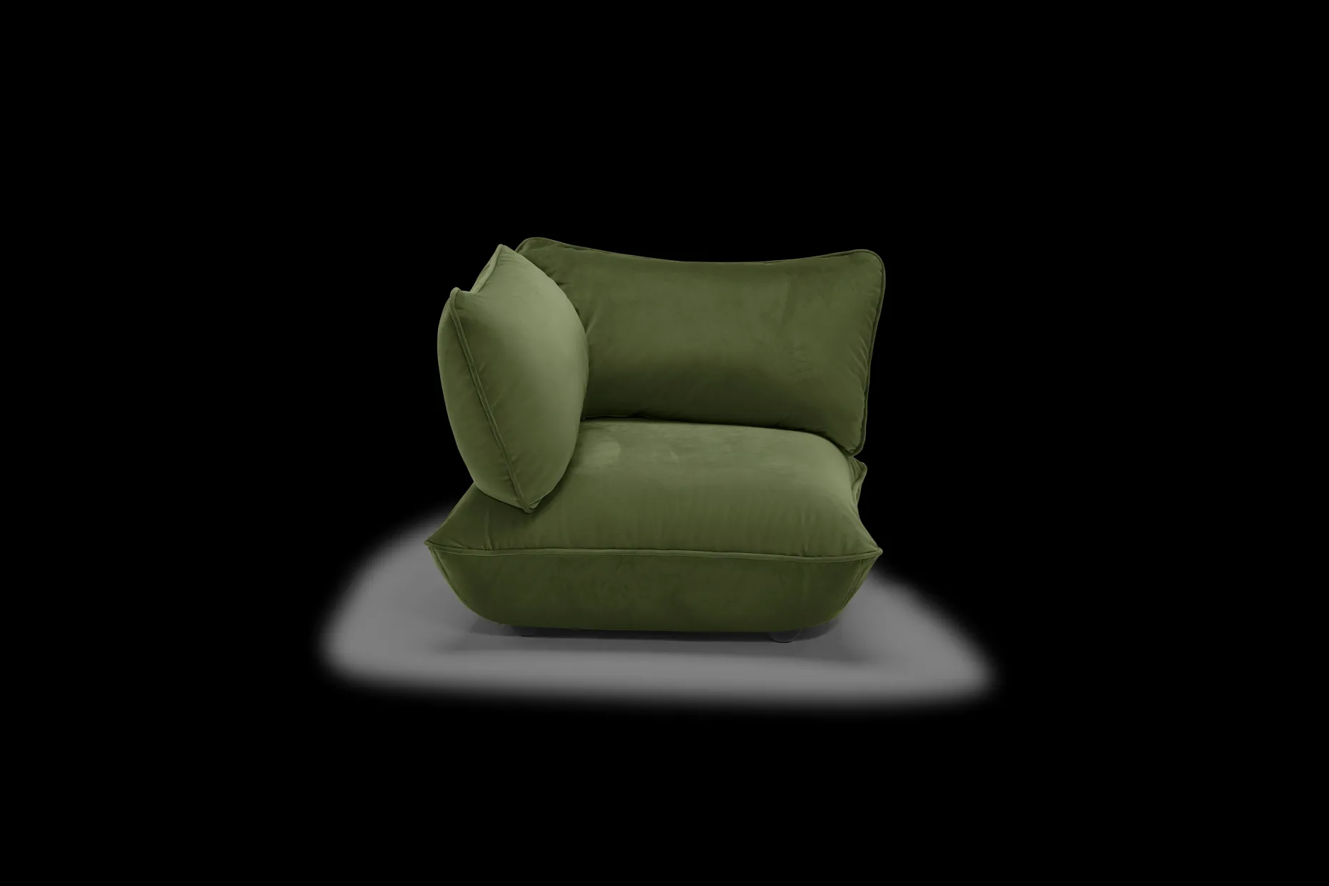 Sumo Corner Seat Velvet Corner Seat, vert, 108x108x90 cm