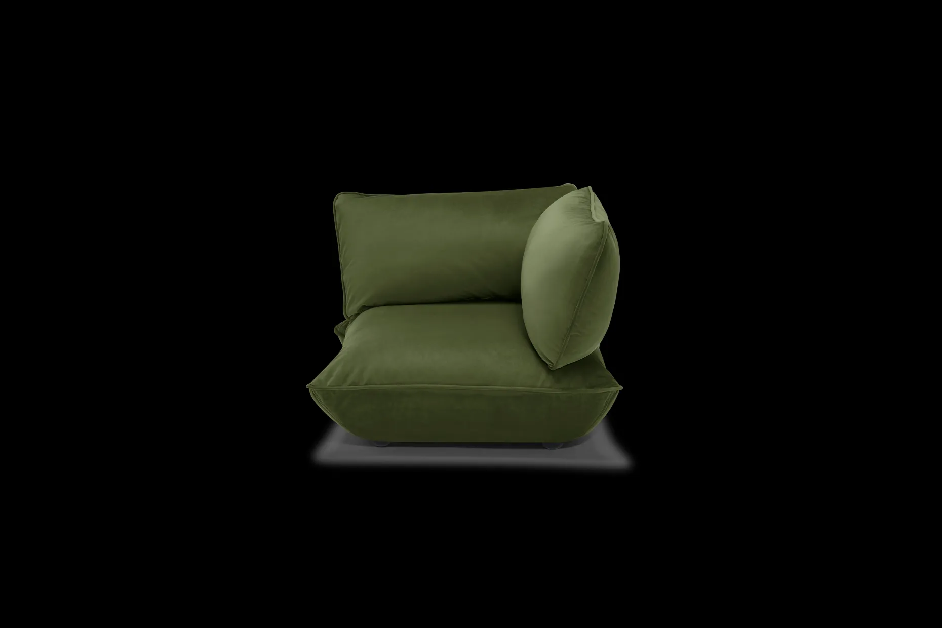 Sumo Corner Seat Velvet Corner Seat, vert, 108x108x90 cm