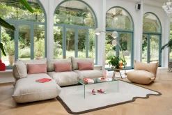 Sumo Corner Sofa Boucle Beige Canapé modulaire d’intérieur, 301x108x90 cm