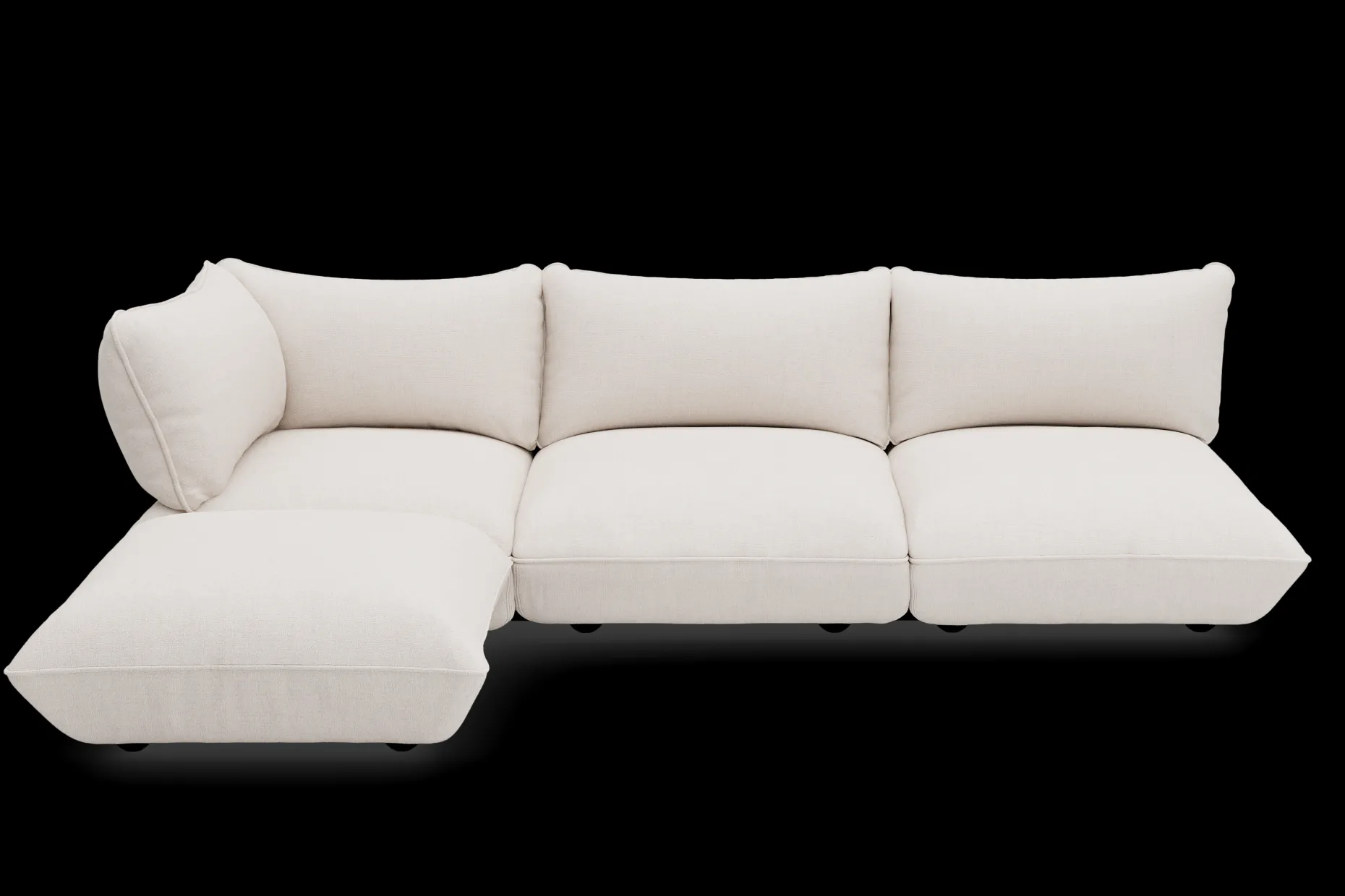 Sumo Corner Sofa Boucle Creme Canapé modulaire d’intérieur, 301x108x90 cm