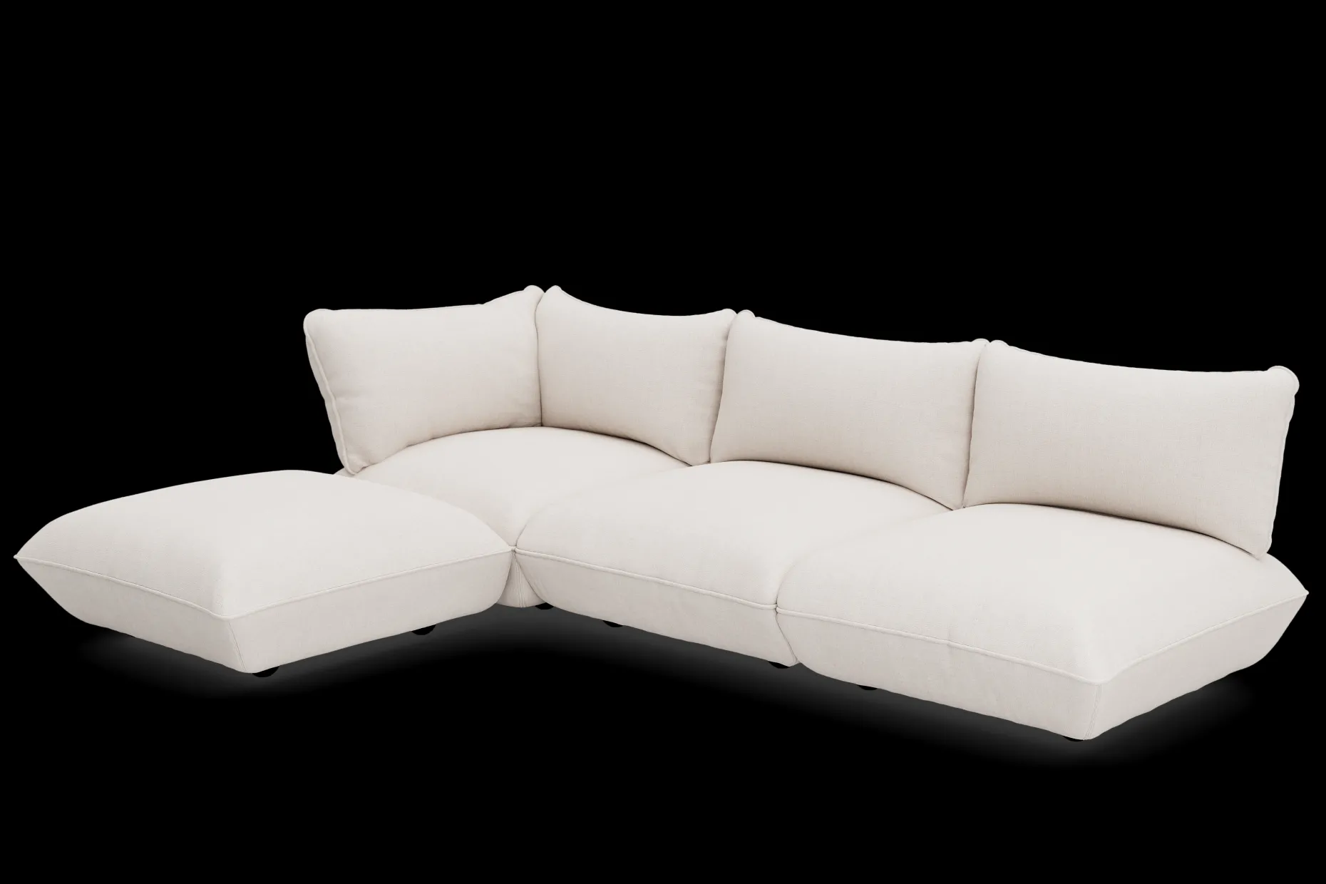 Sumo Corner Sofa Boucle Creme Canapé modulaire d’intérieur, 301x108x90 cm