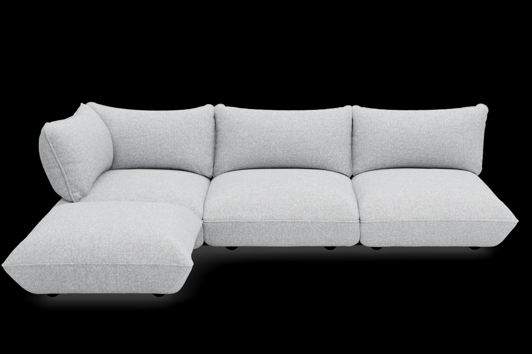 Sumo Corner Sofa Boucle Light Grey Melange Canapé modulaire d’intérieur, 301x108x90 cm