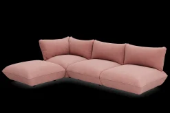 Sumo Corner Sofa Left Cord Soft Pink Canapé modulaire d’intérieur, 301x108x90 cm