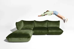 Sumo Corner Sofa Velvet Canapé modulaire d’intérieur, 301x108x90 cm