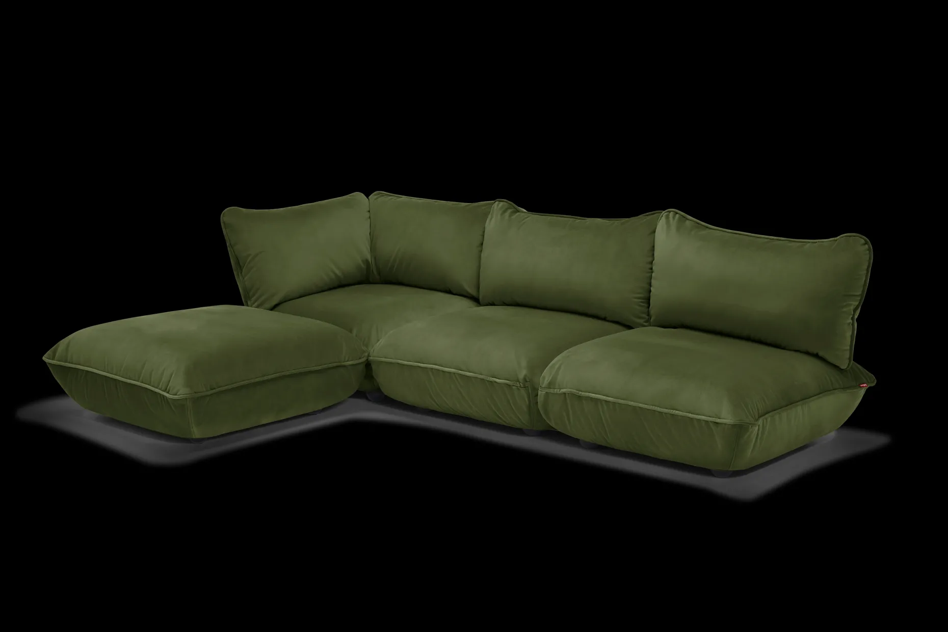 Sumo Corner Sofa Velvet Canapé modulaire d’intérieur, 301x108x90 cm