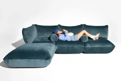 Sumo Corner Sofa Velvet Canapé modulaire d’intérieur, 301x108x90 cm